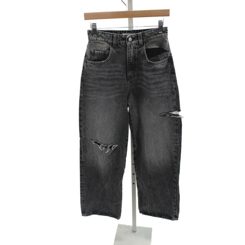 Icon Denim Womens Wide Leg Gray 100% Cotton Jeans High Rise Size 26